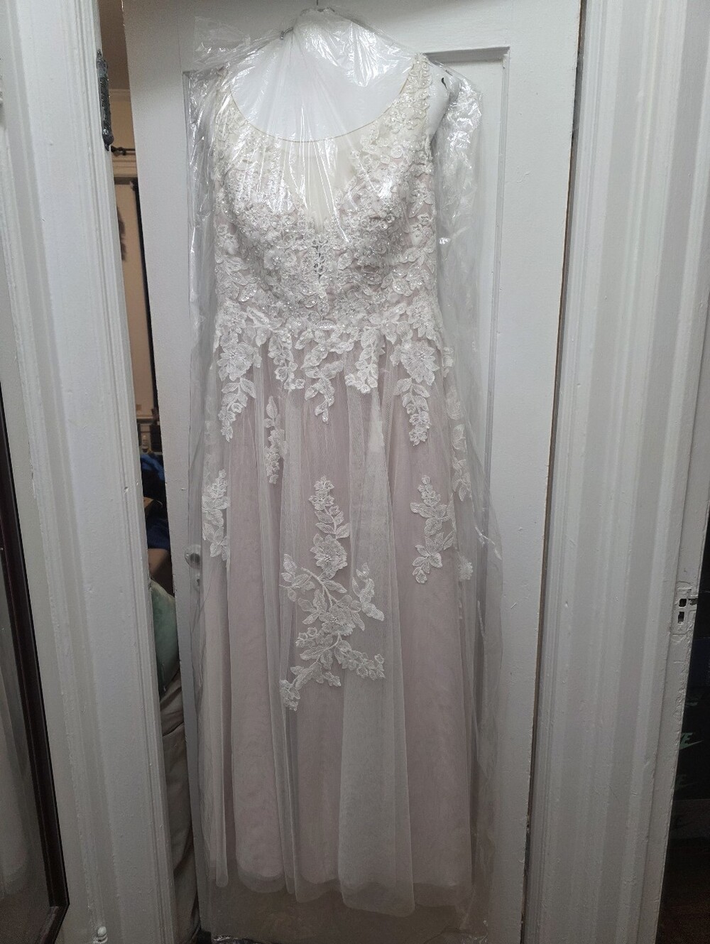 Oleg Cassini Women's Blush Wedding Dress
